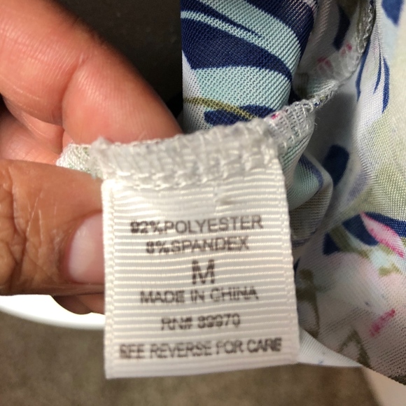 Eden & Olivia Sheer Tropical Shirt Medium - Picture 7 of 8